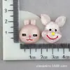 Accesorios para el Cabello de Piel de Cerdo Material Animales de Dibujos Animados DIY Pegamento de Crema Accesorios de Resina Tocado Conejo Accesorios para Funda de Teléfono Móvil