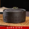 Cinzeiro de Argila Roxa com Tampa para Evitar que as Cinzas Voem, Cinzeiro Cerâmico de Tamanho Médio para Sala de Estar e Escritório, Gadget para Apagar Fumaça, Ornamento Vintage para Decoração de Casa
