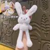 Juguete de Peluche de Conejo Dibujado con Tirador Conejo de Orejas Florales Llavero Colgante Pequeño Accesorio