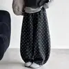 Conjunto de Tres Piezas de Chaleco para Niñas de Primavera y Otoño para Niños Medianos y Mayores, Camiseta de Cuello Alto como Prenda Base, Pantalones de Pierna Ancha de Lunares, Conjunto Casual con Estilo