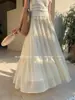 Xiu Xixi 2026 Primavera Nueva Etiqueta Blanca Elegante Falda Larga Plisada de Cintura Alta Estilo Francés para Mujer 85378