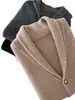 Nuevo cárdigan de cachemira para hombre, moda otoño e invierno, con cuello alto y cierre de botones, tejido para abrigar, 100% cachemira pura