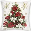 Nueva Funda de Cojín Roja de Navidad Estampado Personalizado Funda de Almohada Decoración Navideña para Sala de Estar Sofá Funda de Cojín