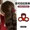 Grampo de Cabelo Grande Vermelho de Ano Novo para Cabelos Grossos, Piranha de Alta Qualidade para a Parte de Trás da Cabeça, Acessório de Cabelo Elegante para Mulheres