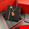 Colar de Cabaça Pérola Kirin Feminino Banhado a Ouro Rosa 18k Clavícula Ônix Vermelho Fritillaria Branca Malachite Pingente