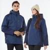 Nova Jaqueta de Outdoor, Mesmo Estilo para Homens e Mulheres, com Forro de Fleece, Conjunto Impermeável de Duas Peças, Destacável e Personalizável com Logo