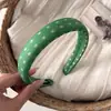 Faixa de Cabeça Colorida Única de Aba Larga com Bolinhas para Mulheres, Estilo Coreano, Sensação de Luxo, Realça a Aparência de um Rosto Menor, Versátil, Acessório de Cabelo para Lavar o Rosto