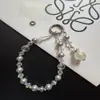 Corona de Perlas de Lujo Ligero Colgante de Cuentas Cadena para Teléfono Accesorio Cadena Corta Hecha a Mano Llavero Cadena para Colgar en Bolso