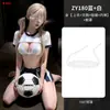 Feimu & Campo Verde Misterioso Babe do Futebol Copo Triangular Camiseta Aberta na Frente Saia Estampada Conjunto de Uniforme Zy180