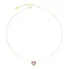 Collar de doble capa con borlas de circonita de colores y un diseño único de corazón de ojo de gato morado, collar vintage en forma de corazón para mujer
