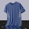 [Manga corta de seda de hielo] Nueva camiseta de verano de seda de hielo de cuello redondo, holgada, de manga corta, de secado rápido, transpirable y fina para hombre.
