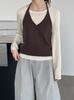 Conjunto Taochuan Estilo Coreano: Colete de Gola Alta + Blusa de Tricô com Gola Redonda Yl677