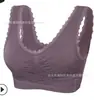 Sujetador Deportivo Cruzado con Fruncido Delantero, Talla Grande, Ribete de Encaje sin Aros, Antishock para Correr Yoga Ropa Interior para Mujeres, Cómodo para Tallas Grandes
