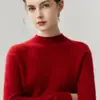 Suéter de Cachemira Baicaierong Otoño/Invierno 2026 para Mujer con Cuello Semi Alto, Diseño Versátil, Tejido de Lana