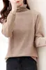 Suéter de Punto para Mujer con Cuello Alto Enrollado y Borde Deshilachado, Estilo Nuevo Otoño e Invierno, Camiseta Interior de Punto, Aspecto Holgado y Adelgazante, Estilo Versátil y Suave