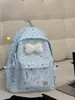 Mochila Escolar Grande de Alta Capacidade Estilo Fresco para Alunas do Ensino Fundamental II e Ensino Médio, Mochila com Bolinhas Estilo College, Mochila Versátil Leve para Viagem