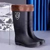 Zapatos de agua para hombre extra grandes de protección laboral, botas de lluvia cálidas para mujer para cocina, pesca, impermeables con forro polar hasta la pantorrilla, botas de lluvia de caña alta, zapatos de goma