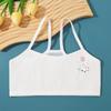 Ropa interior de desarrollo para estudiantes de primaria, transpirable, fina, de una sola etapa, para niñas, sujetador pequeño de algodón acolchado, antigolpes.