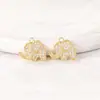 Accesorios de joyería semiacabados al por mayor material metal incrustado circonita colgante de elefante bebé collar pulsera pendientes colgante diy