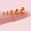 Cuentas Redondas de Agujero Grande Cuentas Chapadas en Oro Cuentas de Plata Color Metal Negro Oro Rosa Cuentas Sueltas Cuentas Espaciadoras Pulsera DIY Collar Accesorios de Joyería