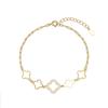 Pulseira de trevo de quatro folhas oca em prata de lei S925 da Silver City com zircônia completa, moda feminina, luxo leve, flor rica mundial, cinco trevos de quatro folhas