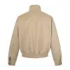 Chaqueta de trabajo corta retro americana para otoño, chaqueta para hombre con cuello mao, botones a presión y cremallera con bolsillos, top casual holgado para mujer