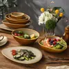 Tigelas e Pratos de Alta Qualidade em Estilo Retrô para Restaurantes, Hotéis e Uso Doméstico, Pratos Únicos, Tigelas para Sobremesa e Arroz, e Pratos de Apresentação