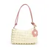 Bolsa de Burbujas Color Crema Estilo Coreano, Nueva Bolsa Versátil de Hombro Única de Nicho, Bolso de Mano Floral a la Moda, Bolso de Mujer Multicolor