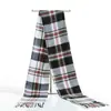 Cachecol Masculino de Imitação de Caxemira para Outono e Inverno, Estilo Xadrez, Estilo Casal, Cachecol Quente para Pescoço, Estilo Britânico Versátil, Presente Incluído