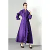 Vestido de Manga Larga con Volantes de Color Sólido Elegante de Talla Grande para Mujer, Moda Primavera 2026, Plisado Miyake, Alta Elasticidad