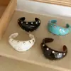 Pulseraancha de Resina con Remaches de Nuevo Estilo Retro Degradado Transfronteriza Brazalete Irregular Estilo Niche de Lujo Ligero Accesorio de Mano