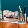 Regalo de recuerdo de graduación, práctico y creativo marco de fotos de cristal, portalápices, foto personalizada, clase, compañeros de clase, fiesta, aniversario