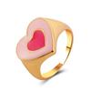 Estilo INS aceite de color gota Anillo de Amor nuevo anillo de rejilla de amor alienígena transfronterizo Accesorios de moda europeos y americanos