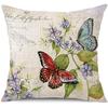 Funda de almohada transfronteriza para primavera y verano serie de mariposas y flores retro decoración de casa de campo fábrica directa funda de almohada de lino