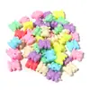 Plástico Macaron Cor de Primavera Coração Flor Furo Reto Contas DIY Pulseira Infantil Feita à Mão Materiais Acessórios
