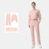 Sudadera Corta Lulu Traje de Capa de Aire Top para Mujer Ropa Deportiva Yoga Manga Larga Cuello Redondo Elástico Ropa de Fitness