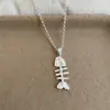 Collar Colgante de Metal con Forma de Estrella Ovalada y Espina de Pez Inspirado en el Diseño para Mujer, Personalidad de Nicho, Gargantilla de Moda de Lujo Ligero, Cadena para Clavícula