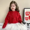 Suéter infantil coleção inverno 2026: novos estilos de tops de pele sintética de mink para crianças, blusas de malha da moda para meninas