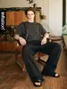 Jie Zhan Roupa Masculina Conjunto Leve de Luxo em Linho 26 Primavera/Verão Novo Estilo Old Money Camiseta Casual de Manga Curta Calça Longa Unissex