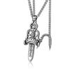 Pingente de Aço Inoxidável Fundido Espada Colar Masculino Colar de Aço Titânio Personalizado Jóias de Rock Acessórios Estilo Punk