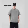 Camiseta Retro Americana para Hombre con Cuello Henry, Diseño Desestructurado, Sencilla Media Cremallera Ajuste Holgado Casual Color Sólido