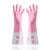 Guantes para el Hogar de Goma Látex Cocina Nitrilo Limpieza del Hogar Lavandería Lavavajillas Impermeables Goma Flor Margarita Guantes de PVC