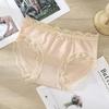 Ropa interior sexy sin costuras para mujer Encaje Deseo Puro Cintura media Sin costuras Algodón puro Antibacteriano Alta elasticidad Pantalones para niña