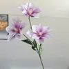 Arranjo de Flores Decorativo Artificial de Lótus Diamante e Clematis com 3 Cabeças para Corredor de Casamento Flores Artificiais Display de Janela de Hotel Flores de Seda