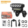 Luz frontal y bocina de bicicleta de alto brillo de 130 decibelios, dos en uno, luz recargable para ciclismo nocturno, lámpara de iluminación de advertencia para bicicleta de montaña