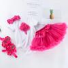 Ins transfronterizo Ropa para niños Regalo del Día de la Madre Bebé Niña Conejo de Dibujos Animados Púrpura Conjunto de Vestido Pouce Falda de Bebé
