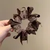 Lazo con estampado de leopardo para el pelo para mujer, cinta para el pelo de estilo de lujo de alta gama, cuerda para el pelo para peinar moños, goma elástica para el pelo, accesorio para el pelo