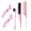 Pente de cabelo de fábrica três fileiras de saco plástico pente de cabelo agulha de aço cauda de rato pente para desfiar pincel de sobrancelha pincel para linha do cabelo ferramentas de modelagem