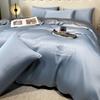 Novo Conjunto de Quatro Peças de Luxo Lavável à Máquina Seda Gelo Bordada Lençol de Verão Capa de Edredom Roupa de Cama de Três Peças para Dormir Nu