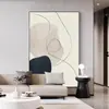 Sofá de Sala de Estar Cremoso Parede de Fundo Pintura Decorativa Estilo Nórdico Linhas Abstratas Murais de Corredor Hall de Entrada Pintura de Parede